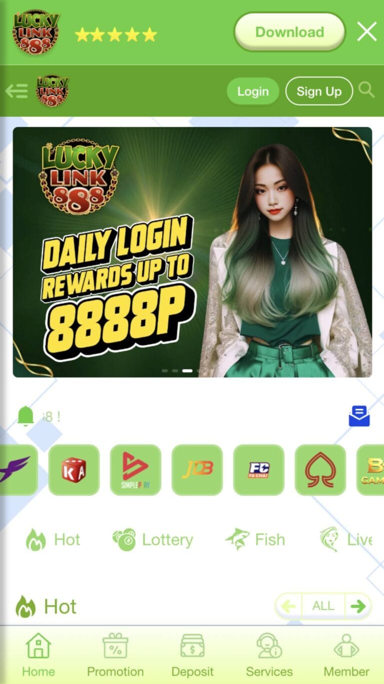 Luckylink888 APP Preview - Home